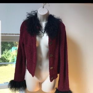 COPY - Amelia Williams Fur trim wool sweater!